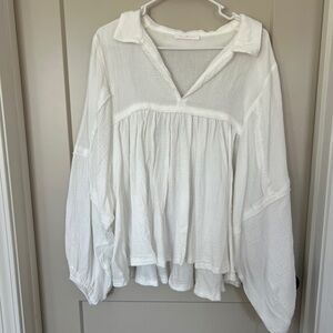 Ces Femme White Flowy Blouse